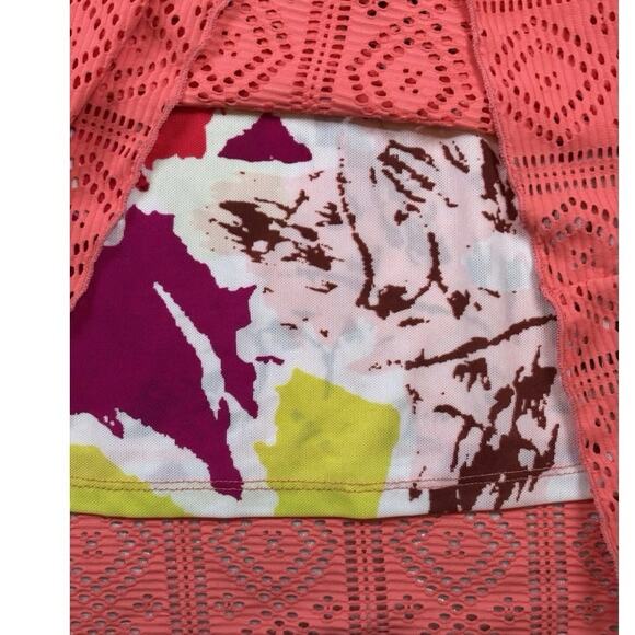 Title Nine Coral Orange Swim Coverup Sunbuster M Long Sleeve Pullover Rashguard - Picture 8 of 10